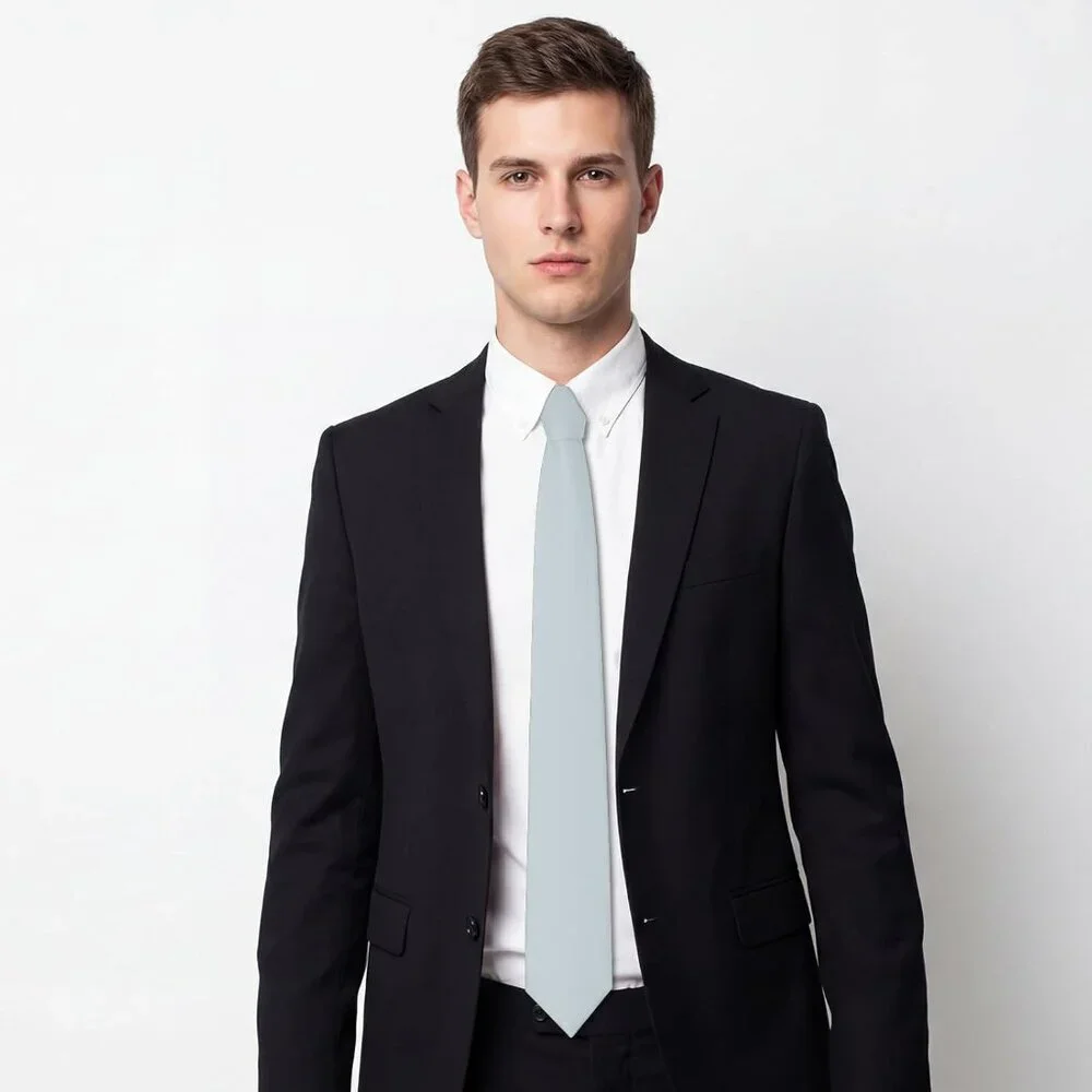 Men's Grey Solid Pure Color Formal 3.15